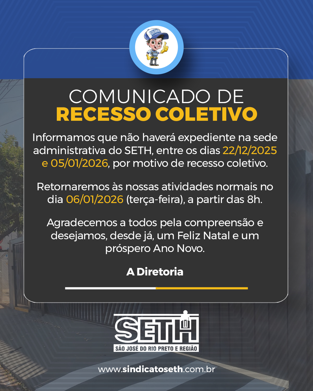 Comunicado de Recesso Coletivo